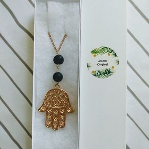 Hamsa Pendant Aroma Necklace